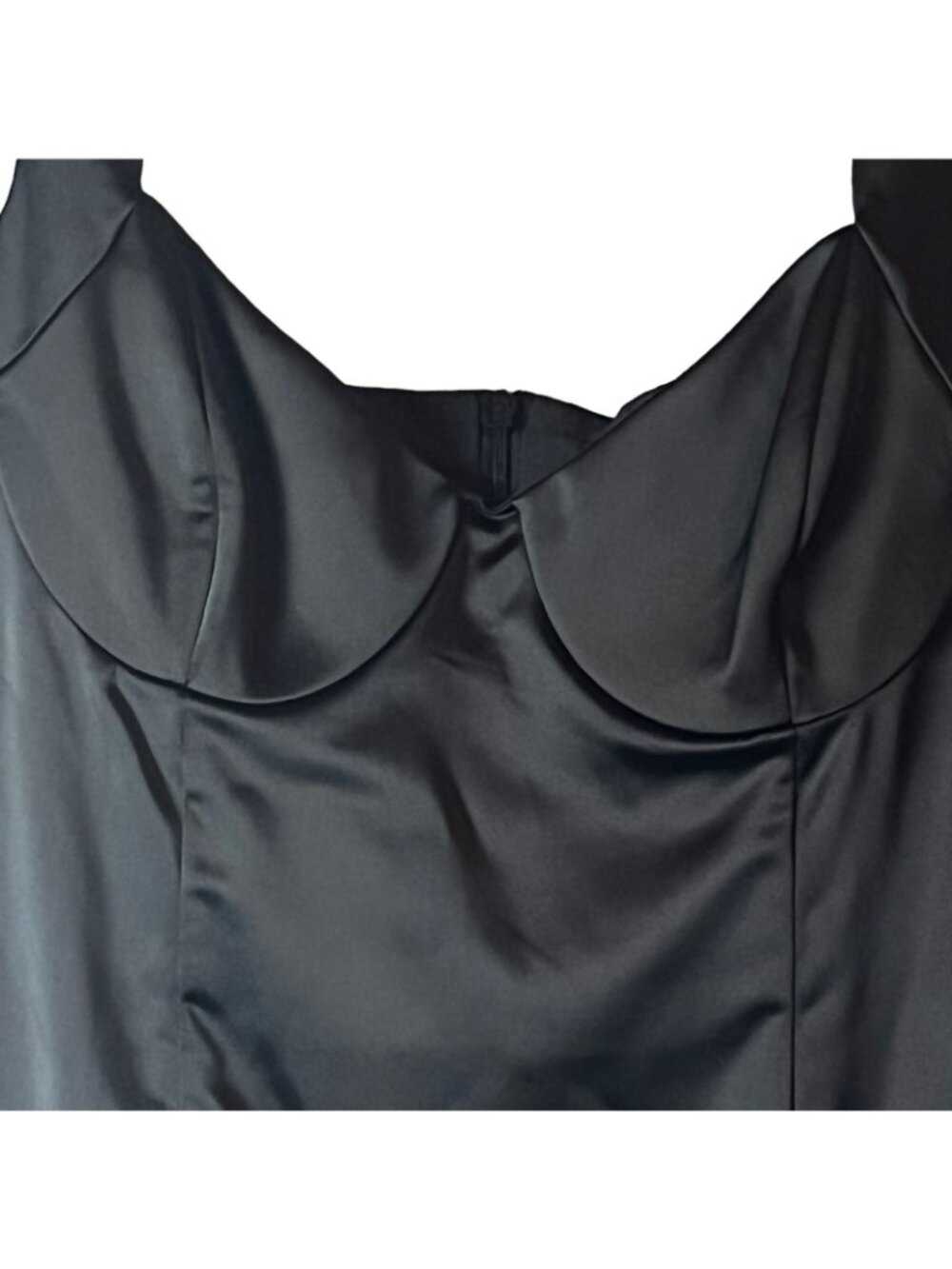 Zara Womens Dress Black Size Large Satin Sleeveless Corset Sheath Midi - Picture 3 of 10